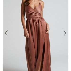 Showpo Revolve Around Me Dress in Dusty Rose sz16